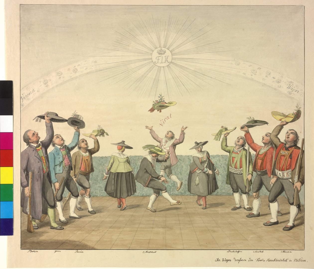 Tirolilaisten kunnianosoitus keisari Franz I:lle tekijältä Artist Unknown