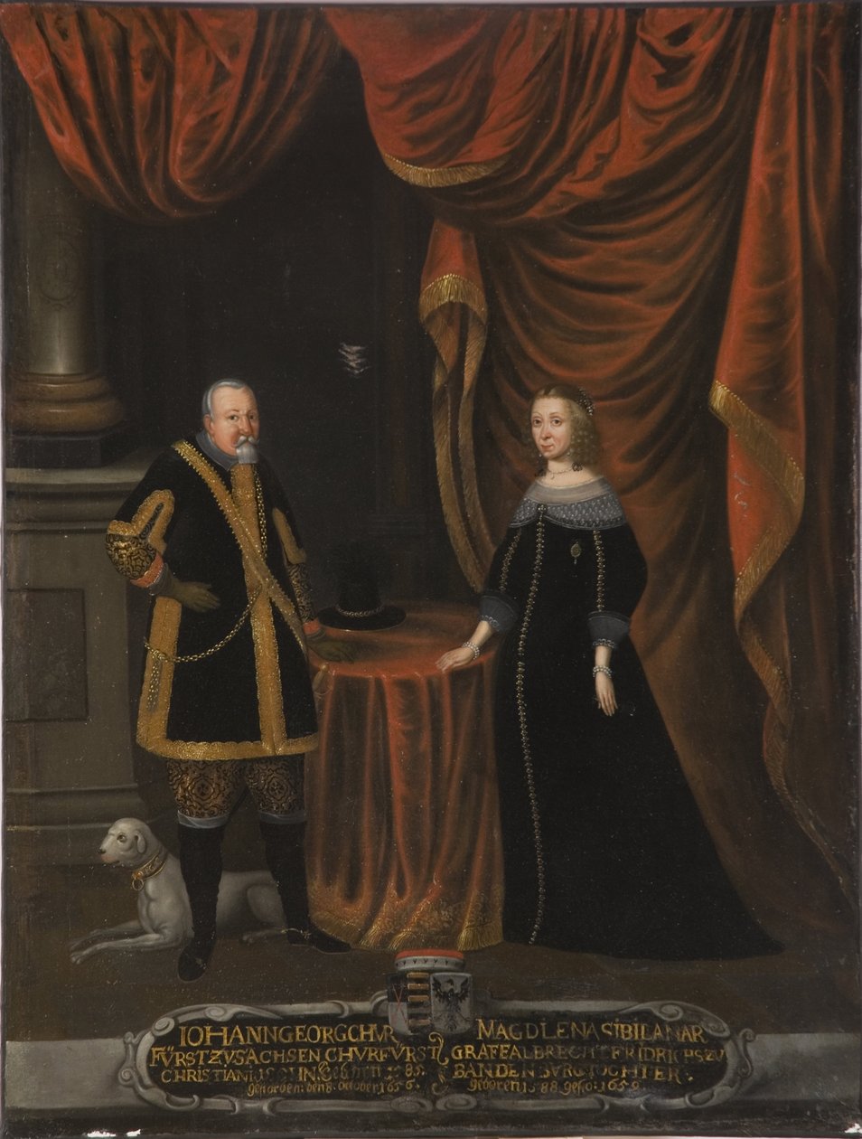 Jean Georges I Saksin ja Madeleine Sibylle de Preussin (öljy kankaalle) tekijältä Artist Unknown