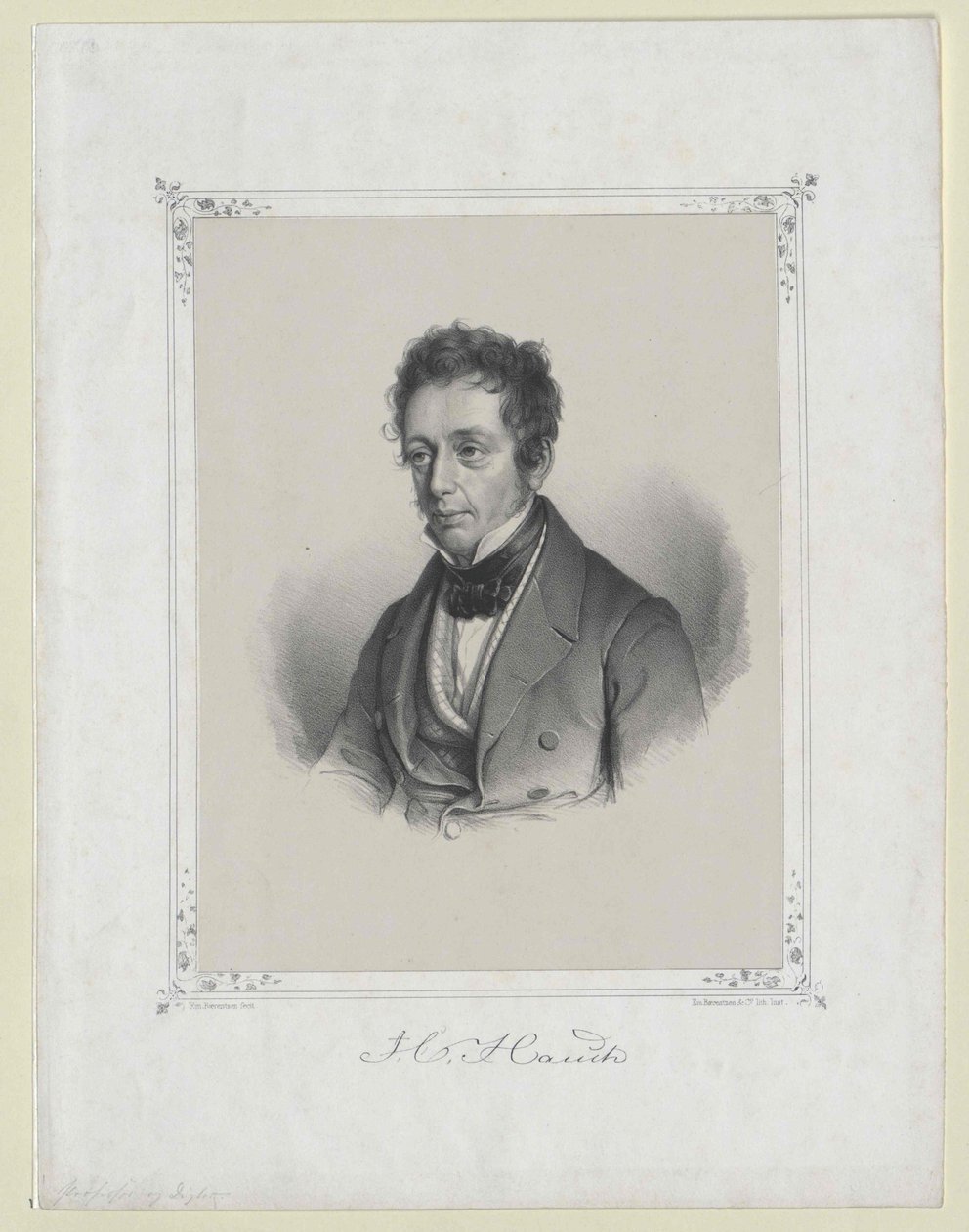 Johannes Carsten Hauch (painettu) tekijältä Artist Unknown