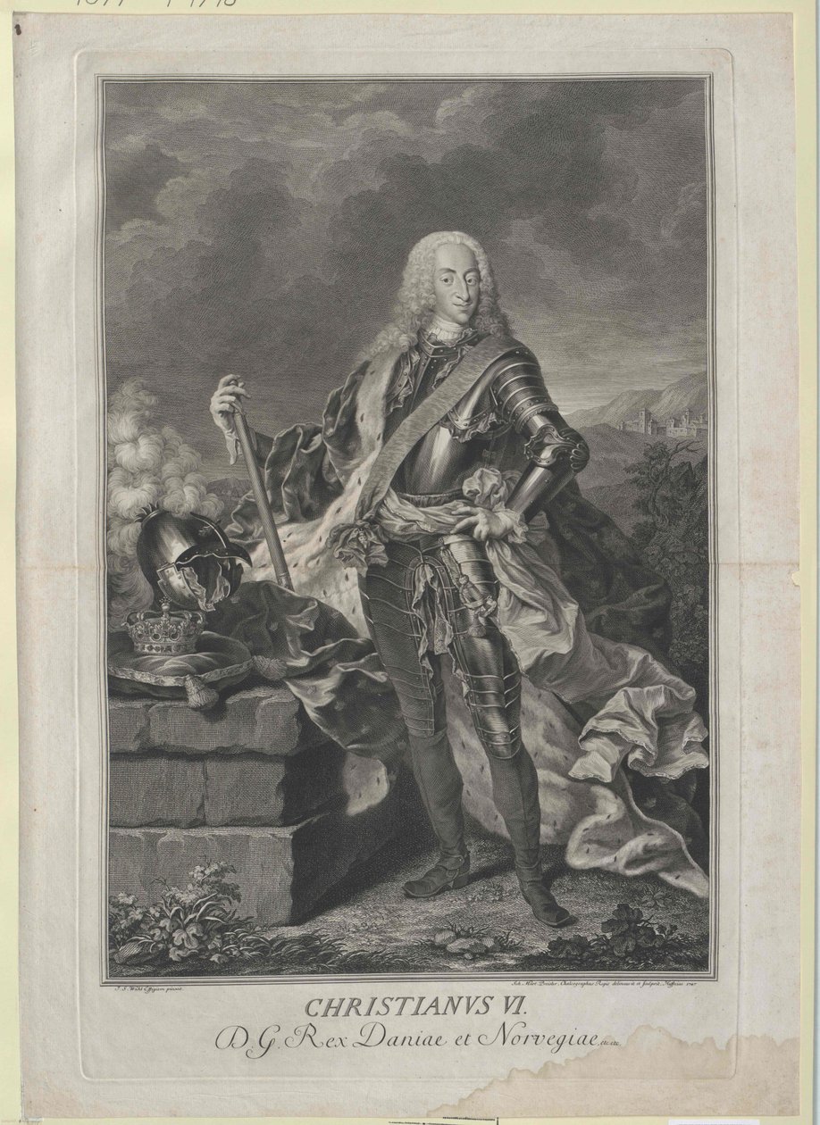 Tanskan kuningas Christian VI tekijältä Artist Unknown