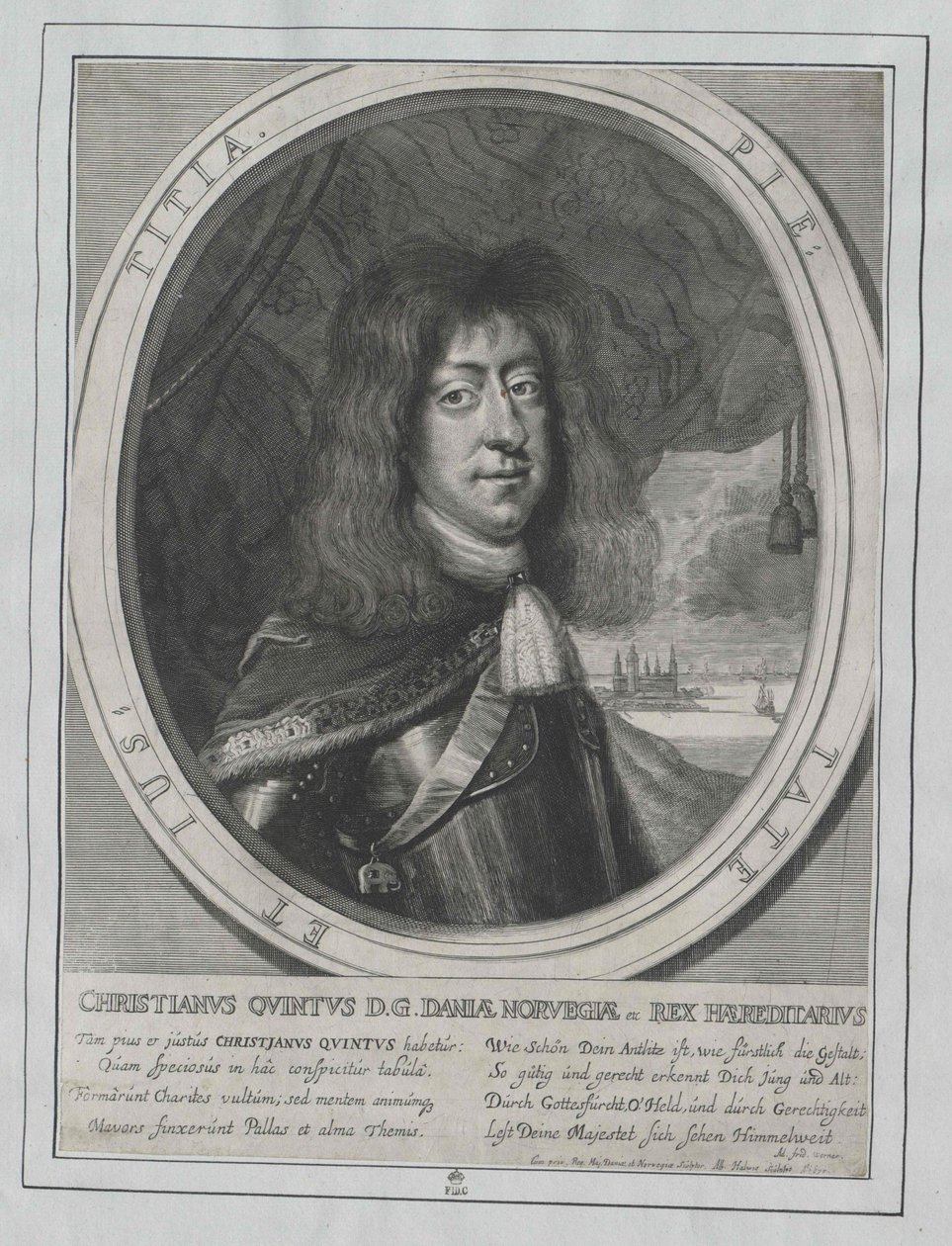Tanskan kuningas Christian V. tekijältä Artist Unknown