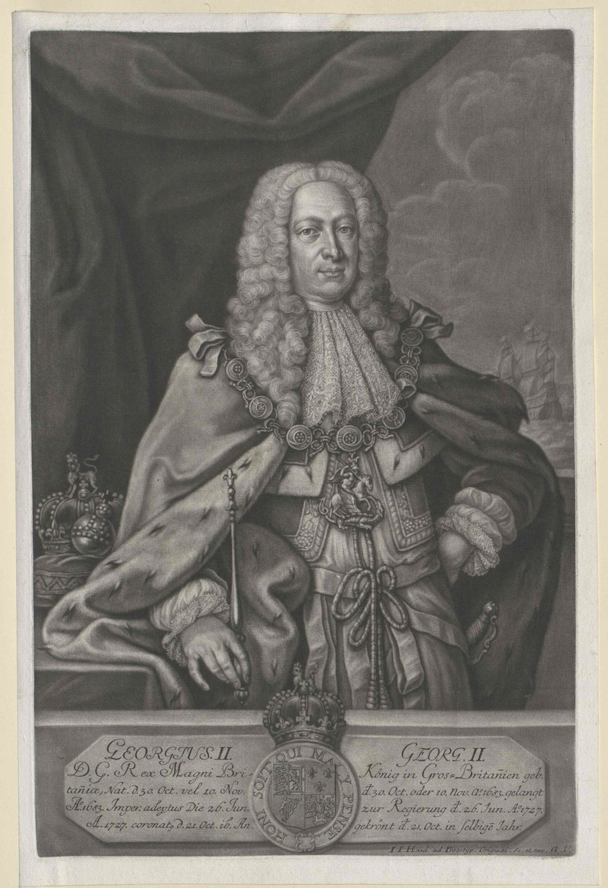 Englannin kuningas Hannoverin valitsijamies Yrjö II tekijältä Artist Unknown