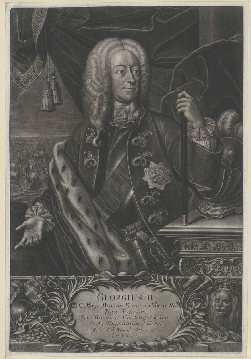 Englannin kuningas Hannoverin valitsijamies Yrjö II tekijältä Artist Unknown