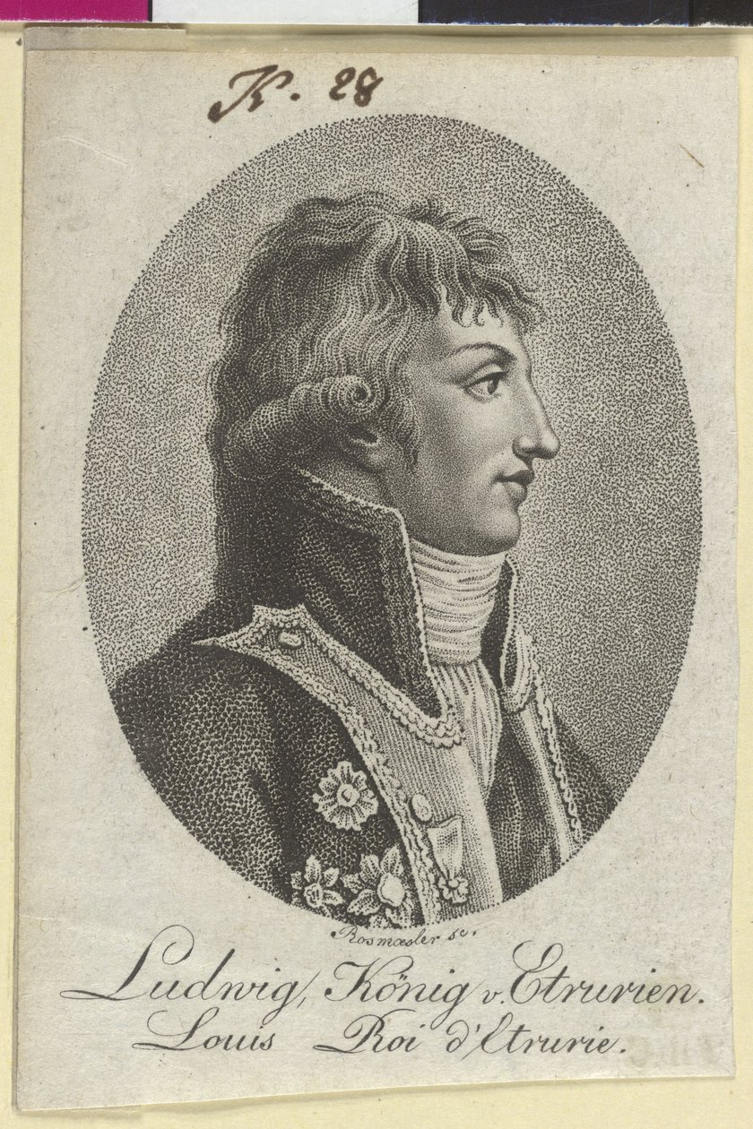Etrurian kuningas Ludwig (tulosta) tekijältä Artist Unknown