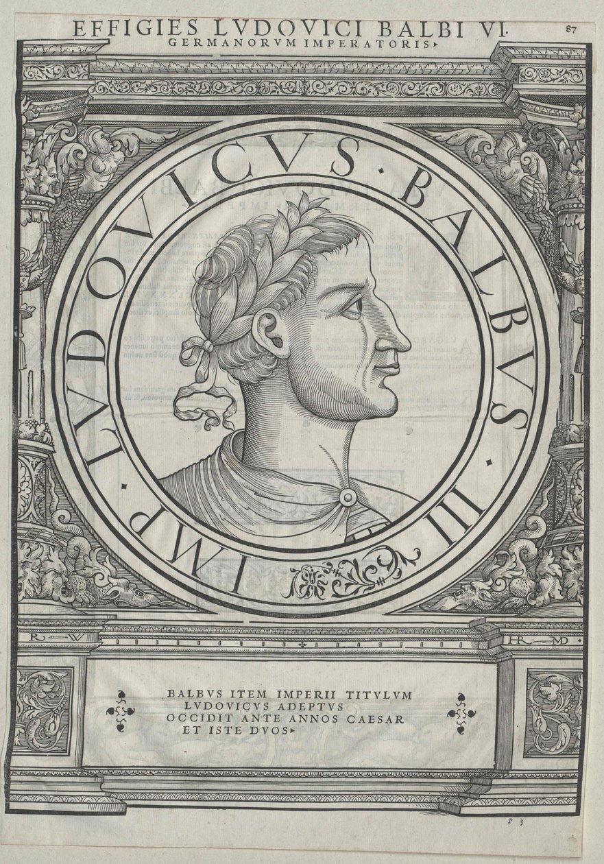 Ranskan kuningas Louis II Stammerer (painettu) tekijältä Artist Unknown
