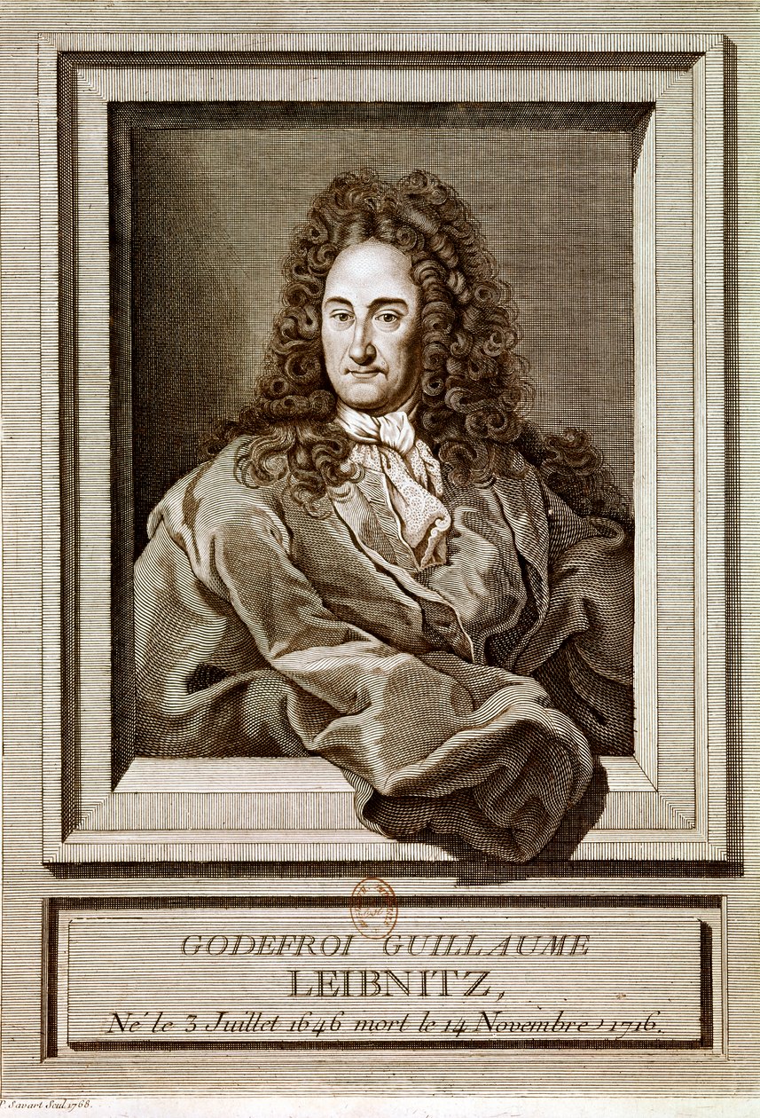 LEIBNITZ Gottfried Wilhelm von: Wilhelm Friedberg: Muotokuva (etsaus) tekijältä Artist Unknown