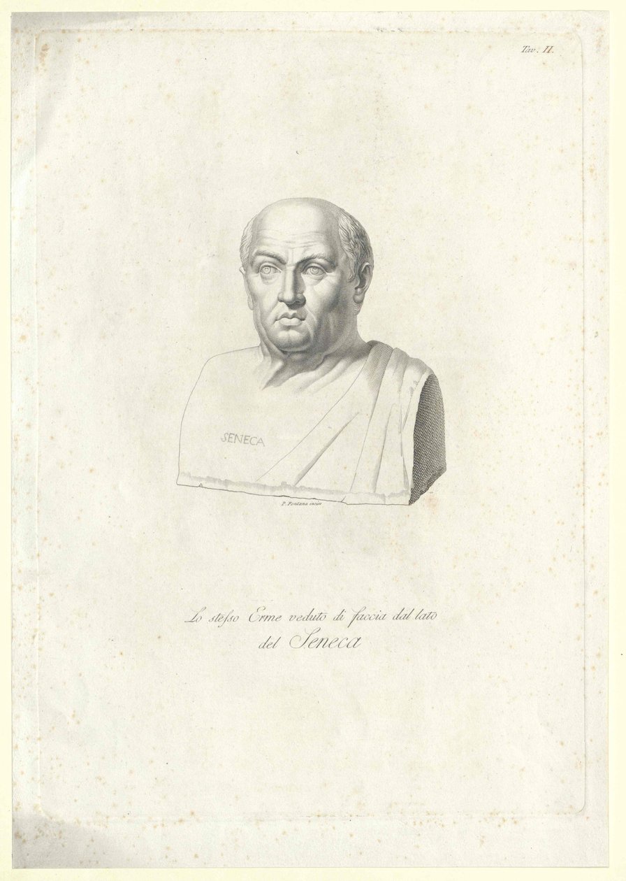 Lucius Annaeus Seneca (painettu) tekijältä Artist Unknown