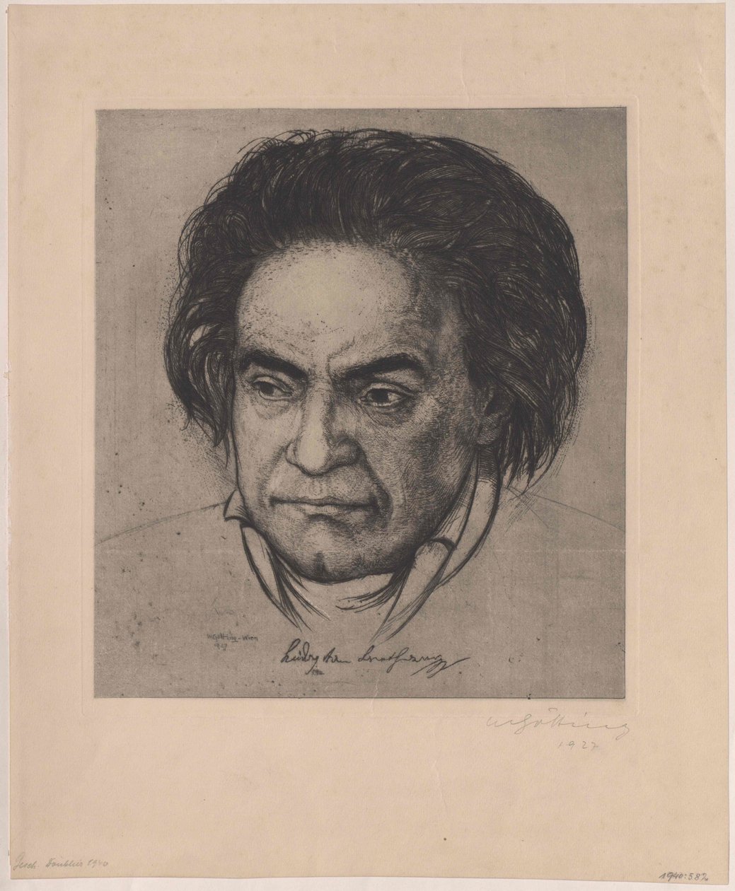 Ludwig van Beethoven (painettu) tekijältä Artist Unknown
