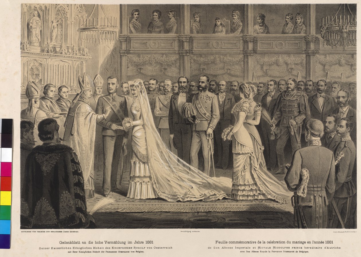 Kruununprinssi Rudolfin ja Belgian prinsessa Stephanien avioliittojuhla tekijältä Artist Unknown