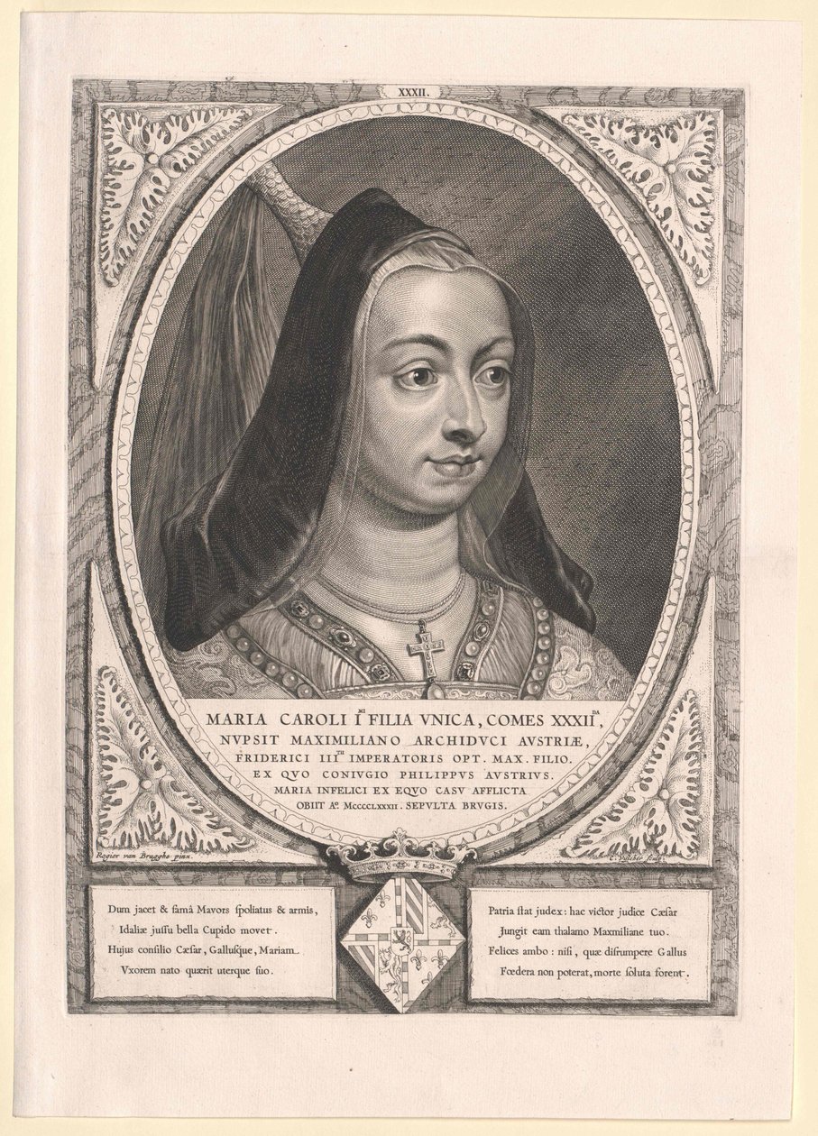 Maria Burgundilainen (painettu) tekijältä Artist Unknown