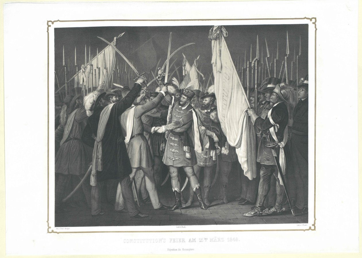 Perustuslakiseremoniasta 15. maaliskuuta 1848 tekijältä Artist Unknown