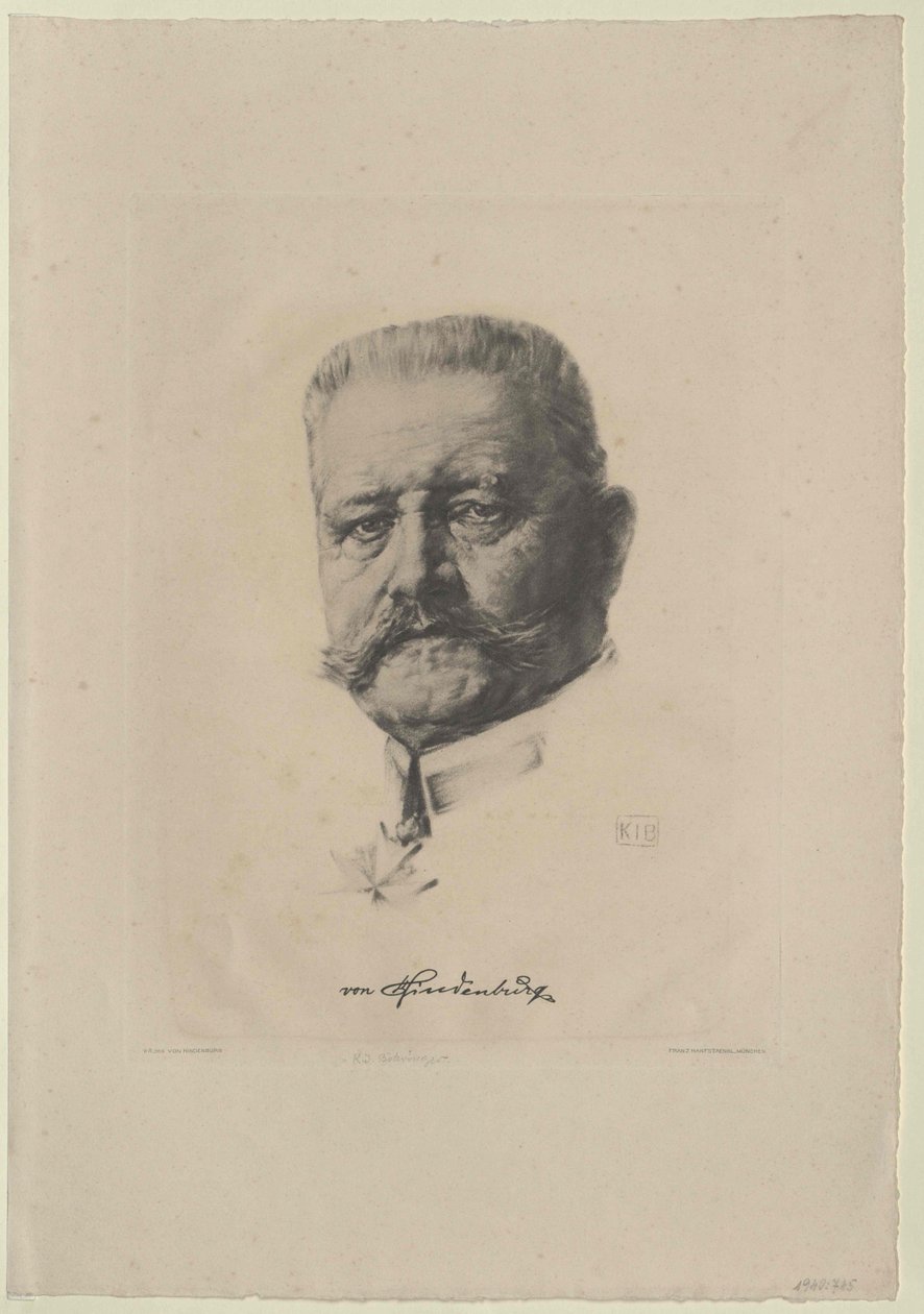 Paul von Beneckendorff Hindenburg tekijältä Artist Unknown