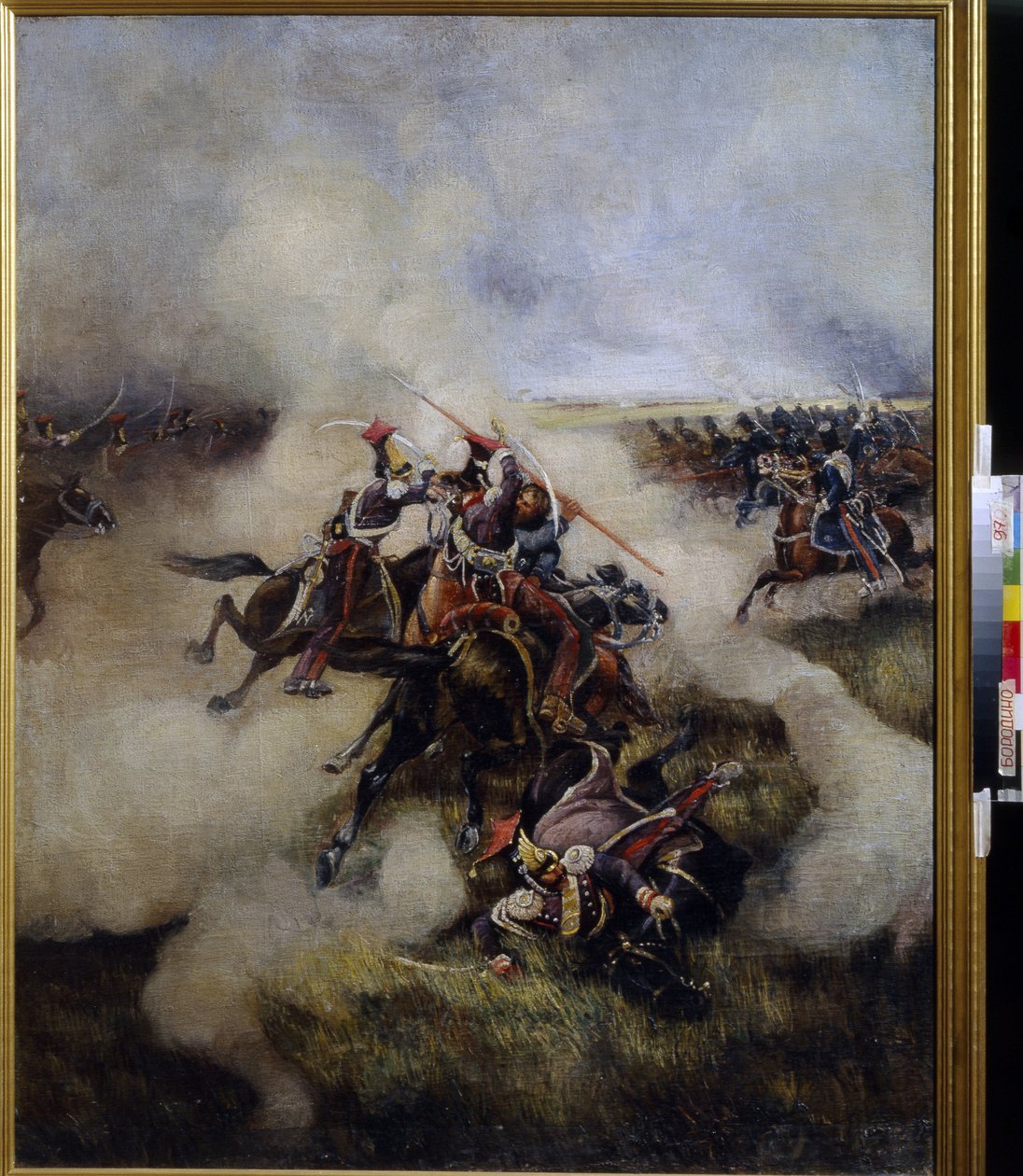 Puolan ulaanit taistelevat kasakoiden kanssa (öljy kankaalle) tekijältä Artist Unknown