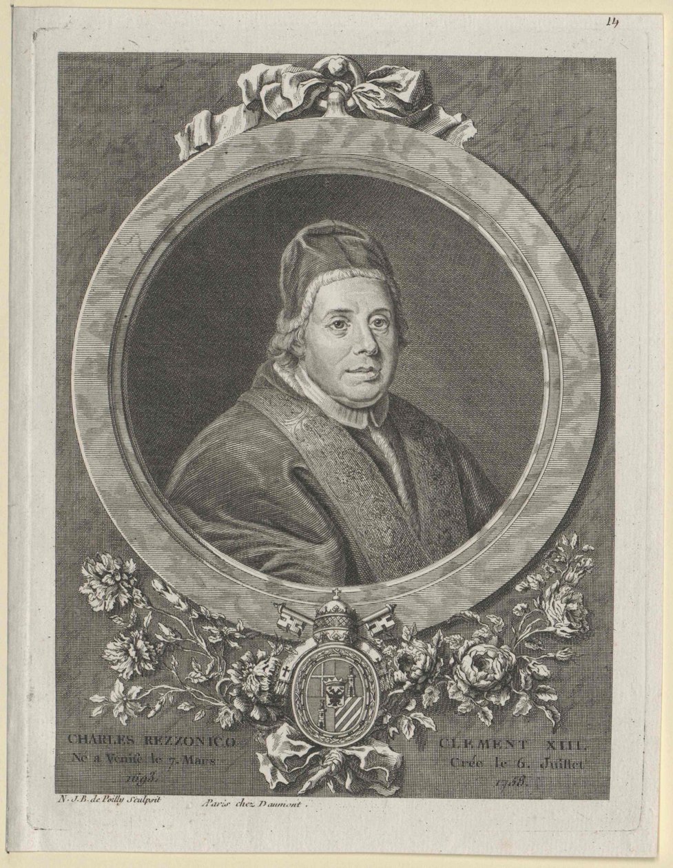 Paavi Klemens XIII (painettu) tekijältä Artist Unknown