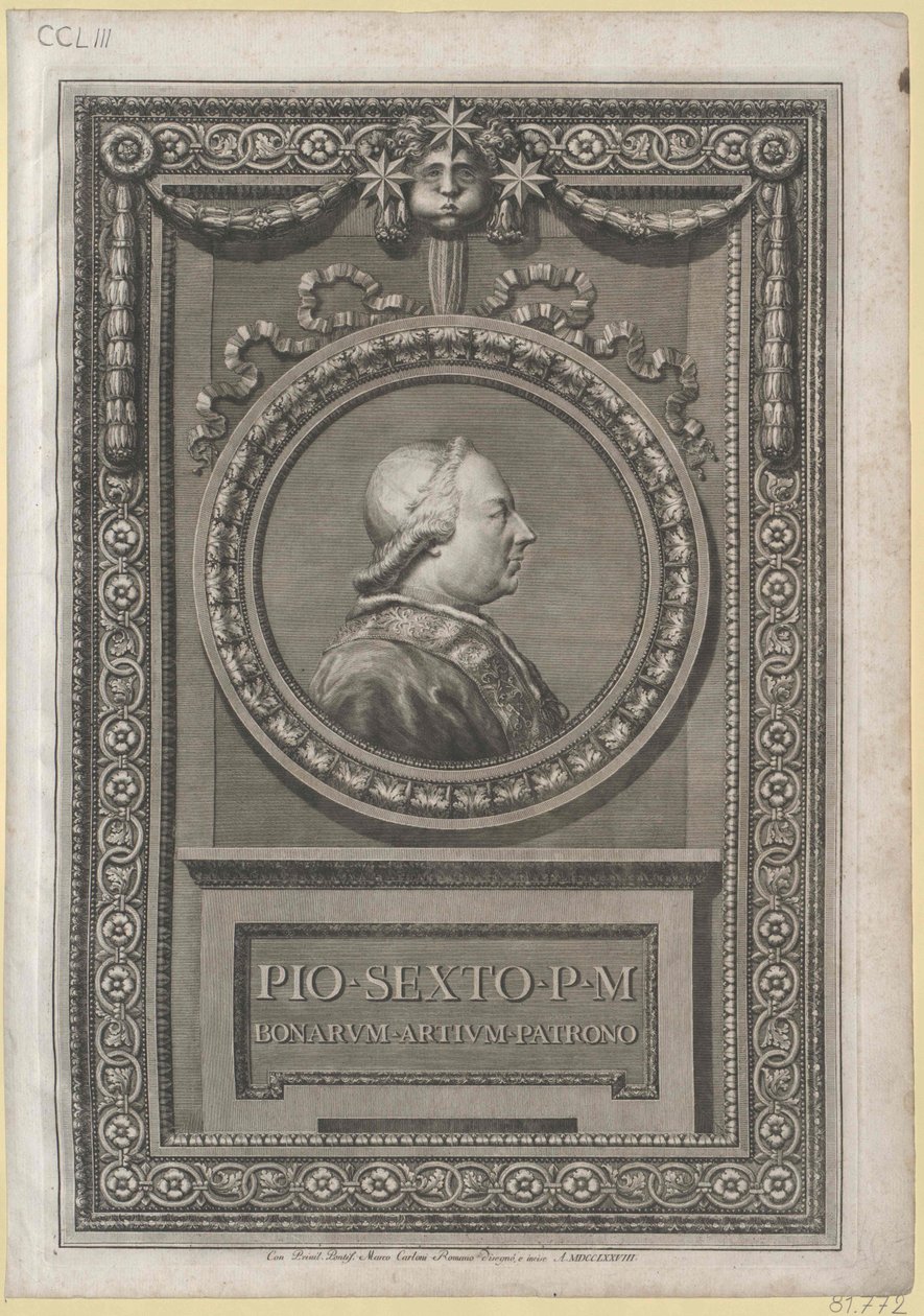 Paavi Pius VI (painettu) tekijältä Artist Unknown