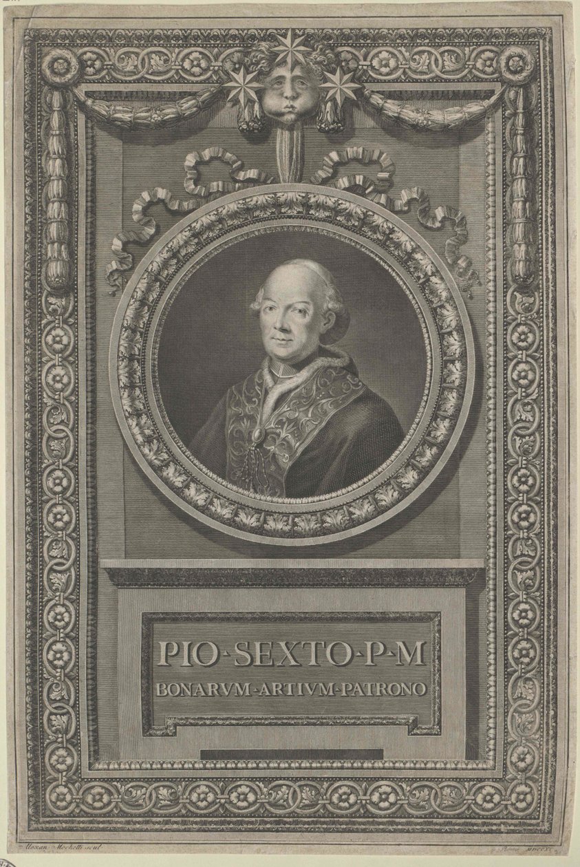 Paavi Pius VI (painettu) tekijältä Artist Unknown