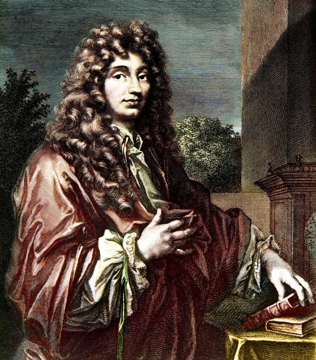 CHRISTIAN HUYGENSIN (1629-1695) - hollantilaisen matemaatikon, fyysikon ja tähtitieteilijän muotokuva - Värillinen kaiverrus - Christiaan Huygensin - hollantilaisen fyysikon ja matemaatikon (1629-1695) muotokuva. tekijältä Artist Unknown