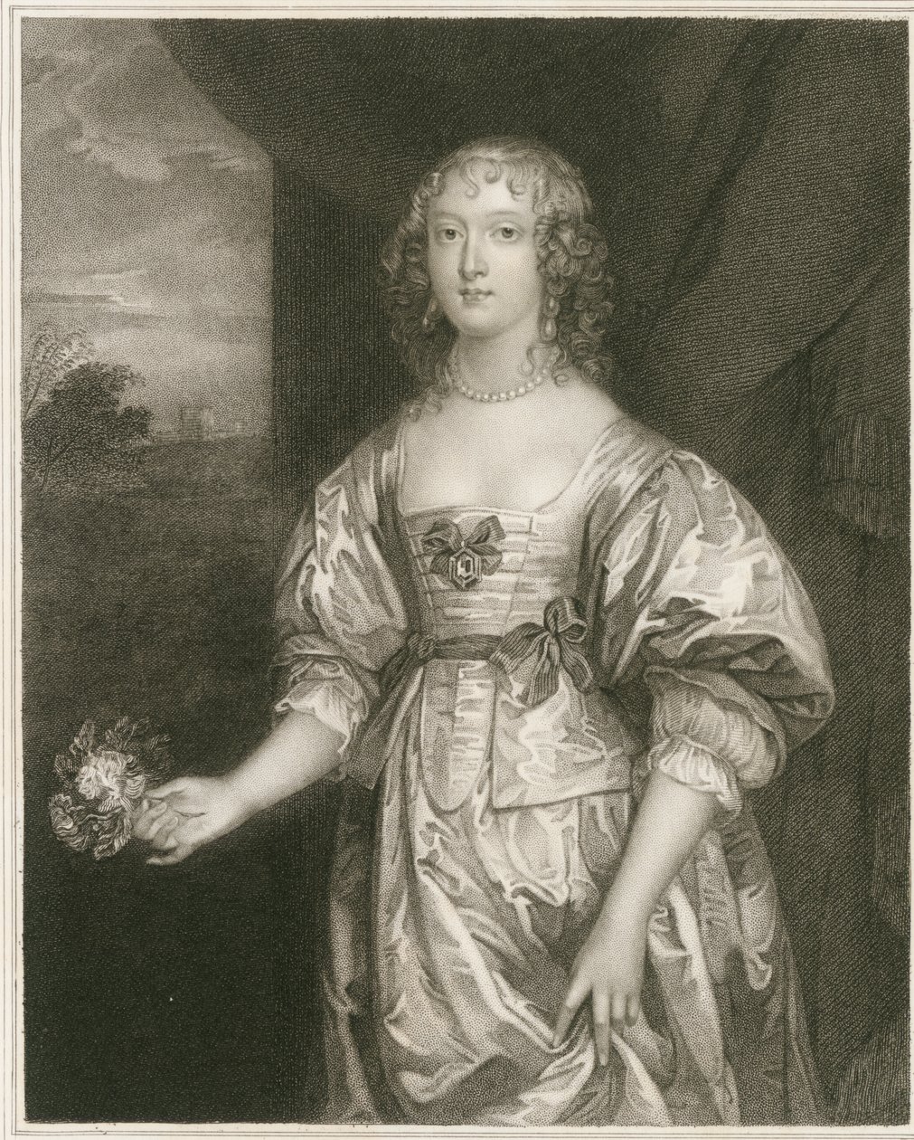 Muotokuva Elizabeth Cecilistä (kaiverrus) tekijältä Artist Unknown