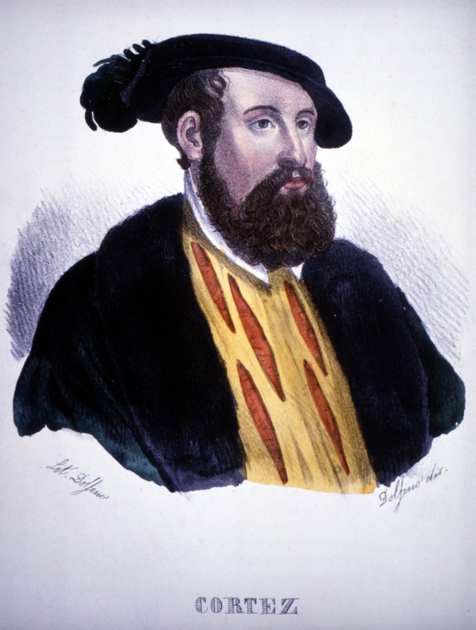 Hernan (tai Hernando) Cortesin tai Fernand Cortezin (1485-1547) muotokuva. tekijältä Artist Unknown
