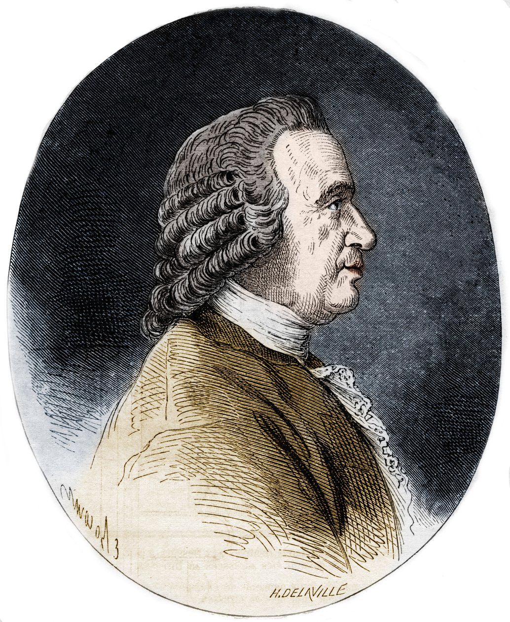 Ranskalaisen luonnontieteilijän Louis Jean Marie Daubenton, dit Daubenton, muotokuva. tekijältä Artist Unknown