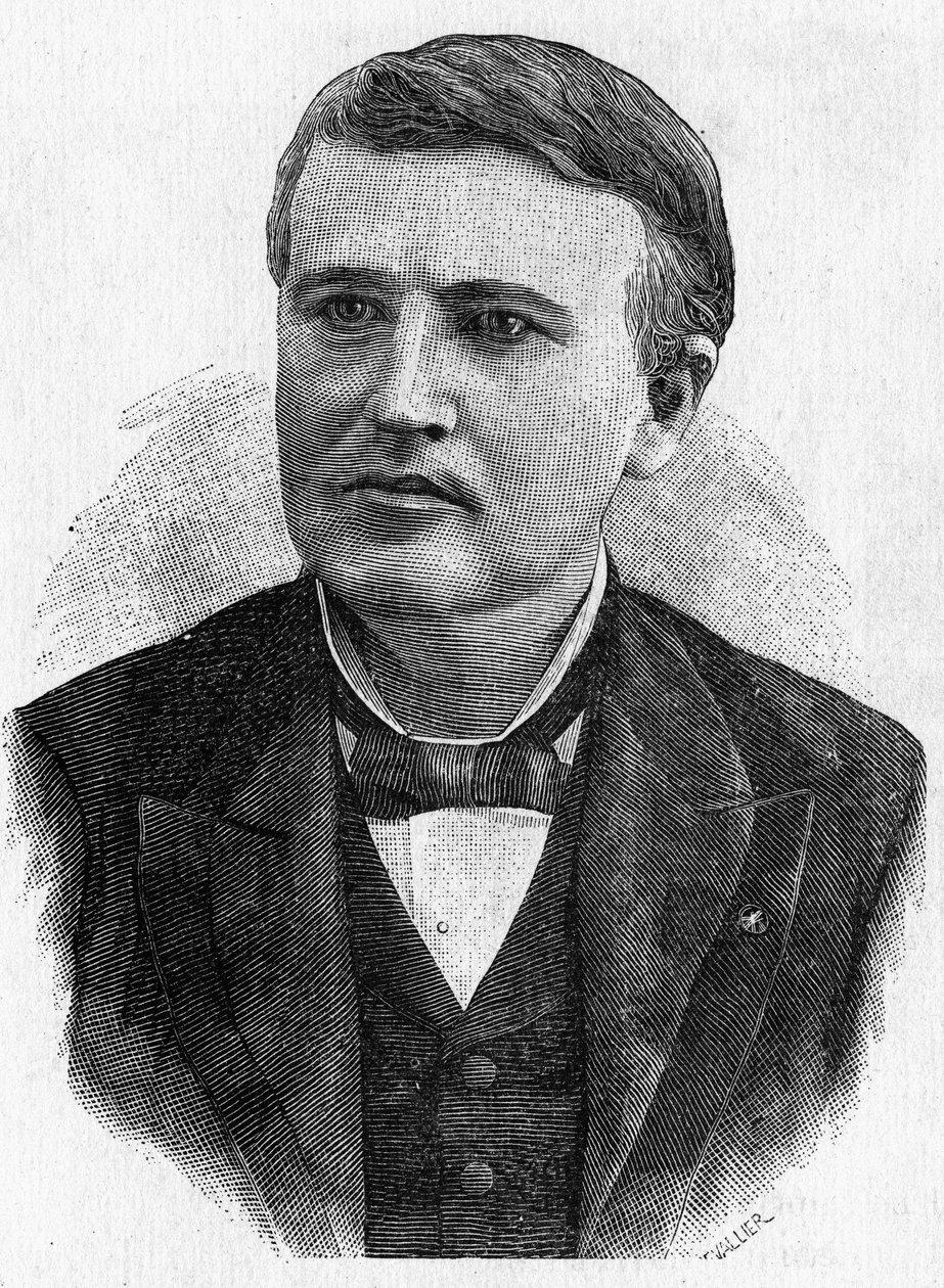 Thomas Alva Edisonin muotokuva, amerikkalainen keksijä (kaiverrus) tekijältä Artist Unknown