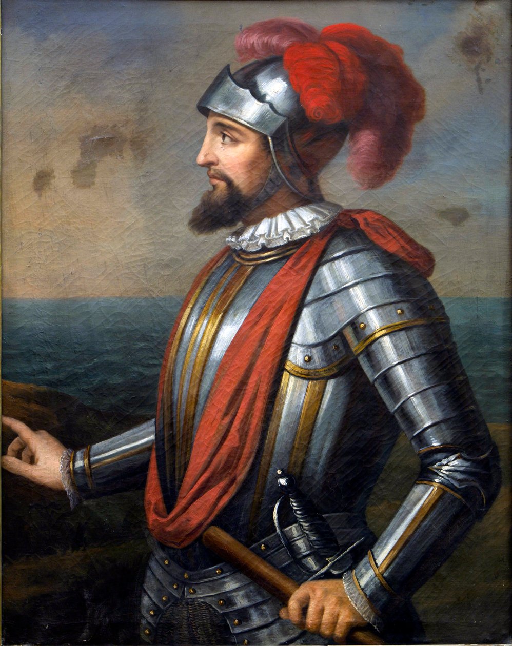 Muotokuva Vasco Nunez de Balboasta, espanjalaisesta valloittajasta (1475-1517) - Vasco Nunez de Balboa (öljy kankaalle) tekijältä Artist Unknown