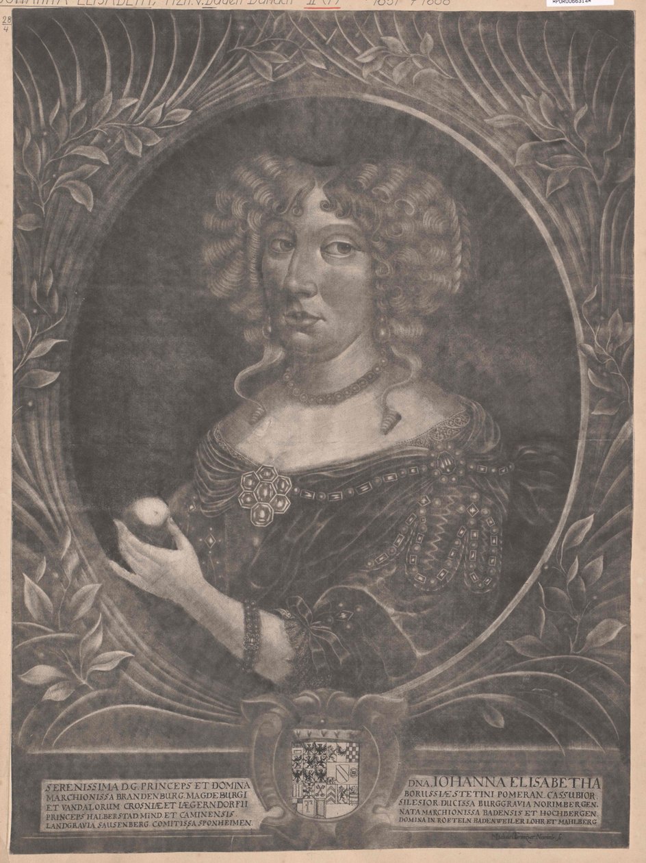 Baden-Durlachin prinsessa Johanna Elisabeth tekijältä Artist Unknown