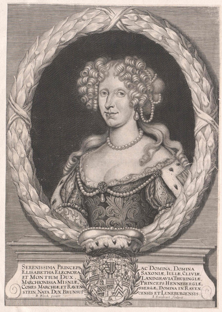 Brunswick-Wolfenbuettelin prinsessa Elisabeth Eleanor (tulosta) tekijältä Artist Unknown