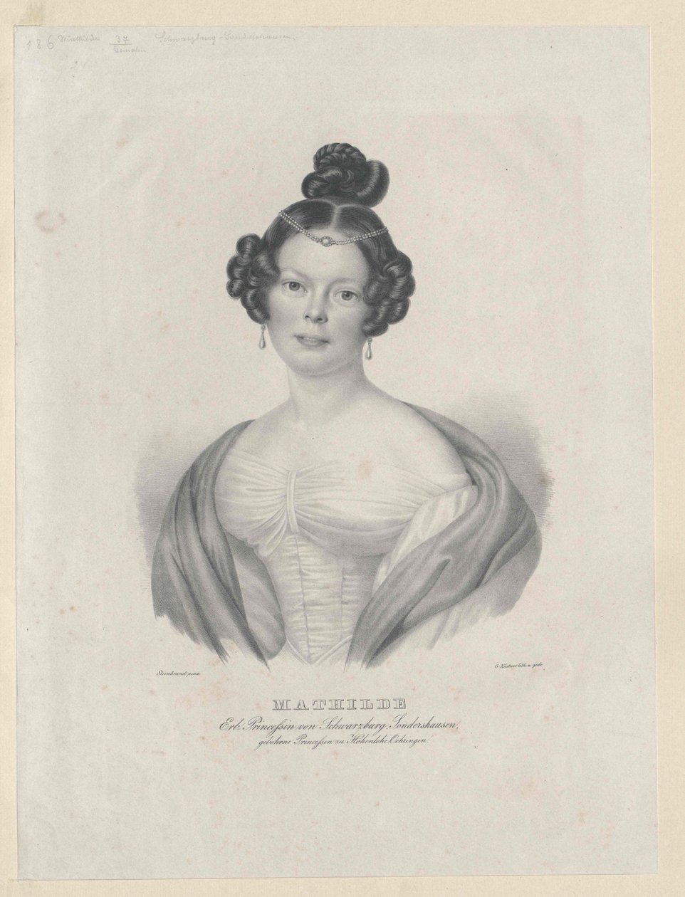 Hohenlohe-Oehringenin prinsessa Mathilde tekijältä Artist Unknown