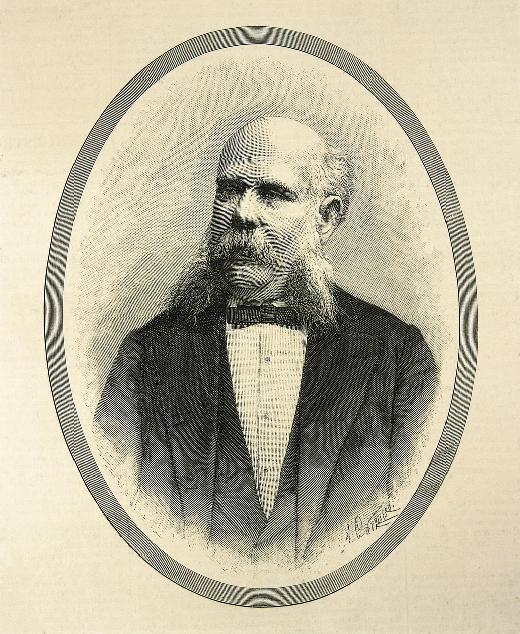 RIUS I TAULET, Francesc de Paula (1833-1889). Espanjalainen lakimies ja poliitikko. Barcelonan pormestari ja vuoden 1888 Barcelonan maailmannäyttelyn promoottori. Muotokuva julkaistu A. Carreteron julkaisussa "La Ilustracion Espanola y Americana". Kaiverru tekijältä Artist Unknown