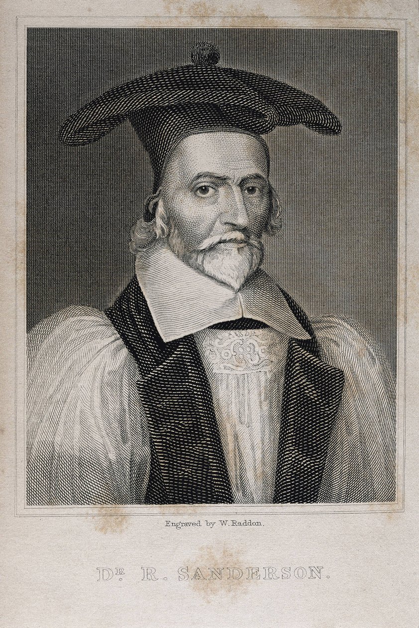 SANDERSON, Robert (1587-1663). Englantilainen teologi ja kasuisti. Kaiverrus. tekijältä Artist Unknown