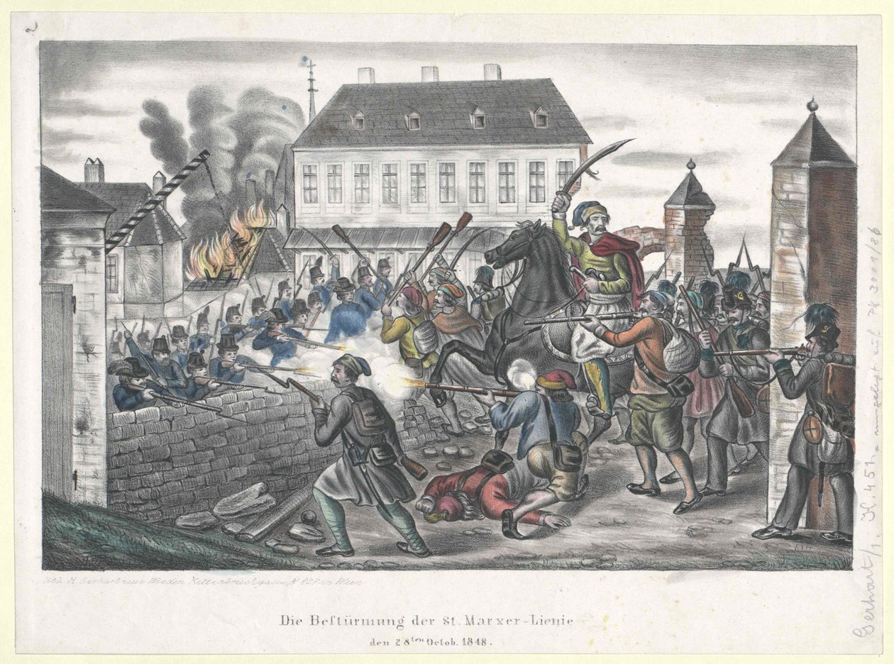 St. Marxer-linjan hyökkäys 28. lokakuuta 1848. tekijältä Artist Unknown
