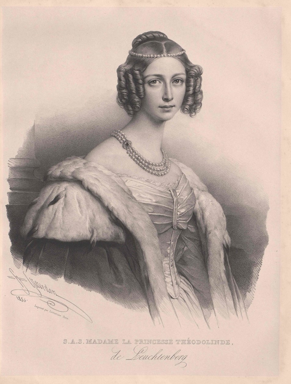 Theodolinde prinsessa Leuchtenberg tekijältä Artist Unknown