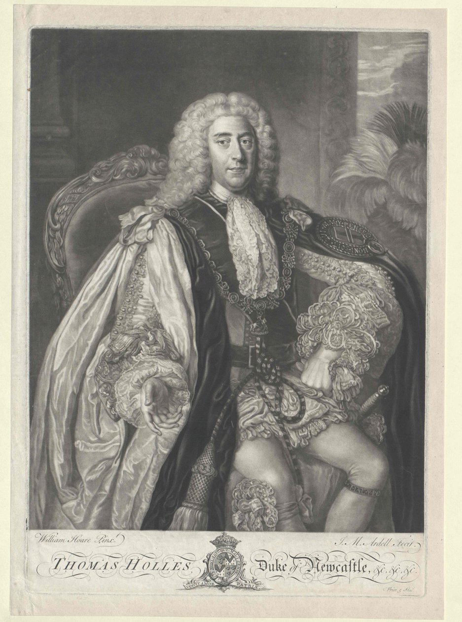 Thomas Pelham-Holles Newcastlen herttua tekijältä Artist Unknown