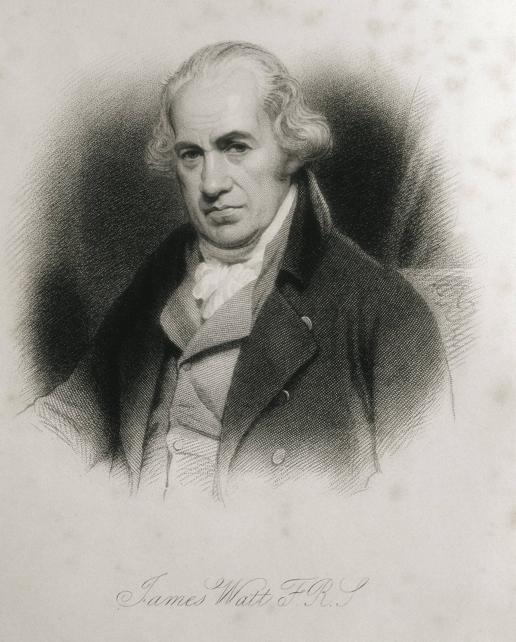 WATT, James (1736-1819). James Wattin muotokuva. Kaiverrus. tekijältä Artist Unknown