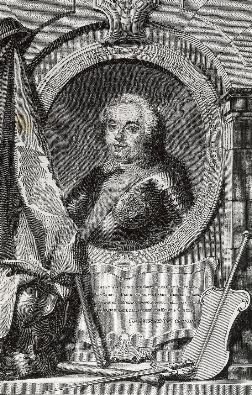 WILLIAM IV (1711-1751). Alankomaiden ensimmäinen perinnöllinen stadtholder. Kaiverrus. tekijältä Artist Unknown