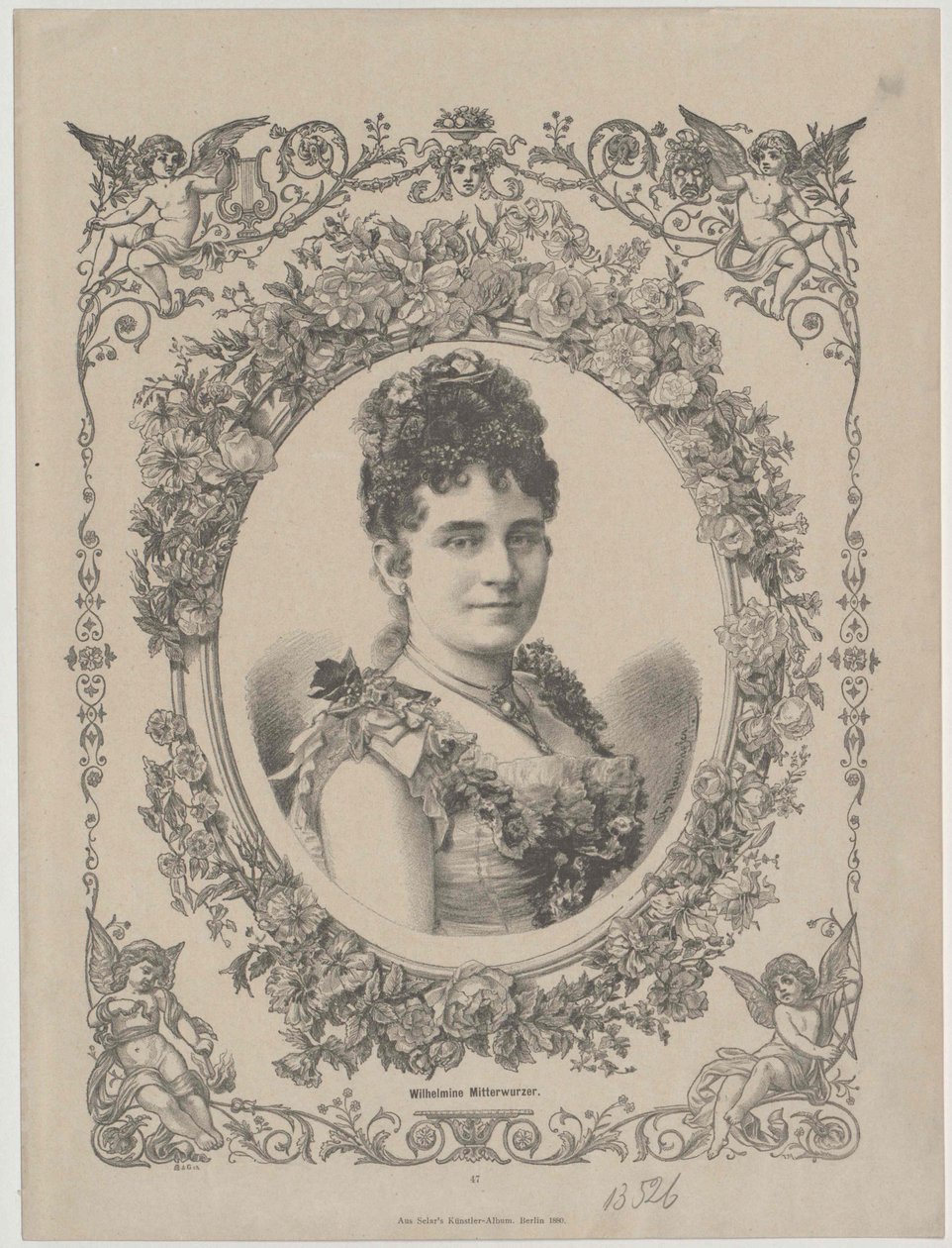 Wilhelmine Mitterwurzer (tulosta) tekijältä Artist Unknown