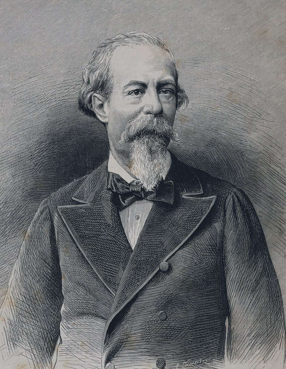 ZORRILLA Y MORAL, Jose (1817-1893). Espanjalainen romanttinen runoilija ja näytelmäkirjailija. Kaiverrus tekijältä Artist Unknown