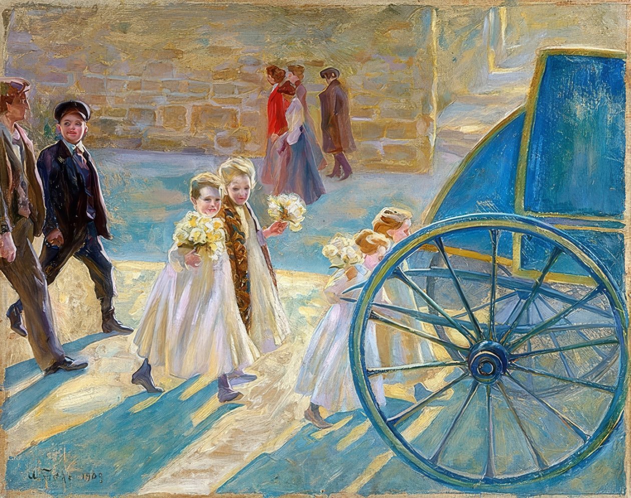 Lapsen hautajaiset. 1909 tekijältä Arturo Fittke