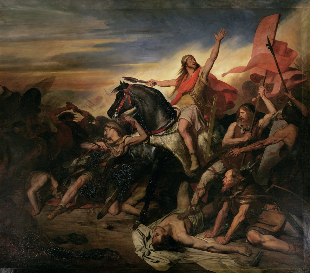 Tolbiacin taistelu vuonna 496 jKr., 1837 tekijältä Ary Scheffer