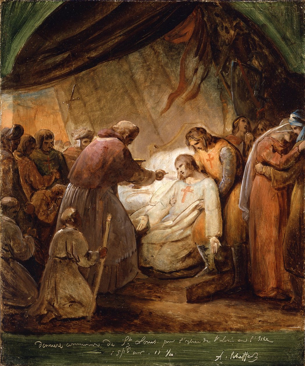 Pyhän Ludvigin viimeinen ehtoollinen, 1823 tekijältä Ary Scheffer