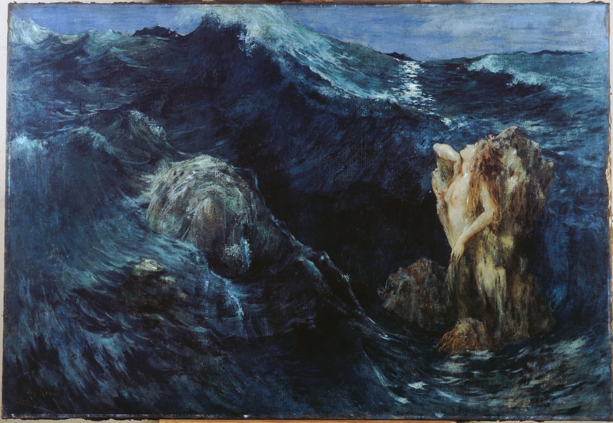 Charybdis ja Scylla, 1894 (öljy kankaalle). tekijältä Ary Ernest Renan