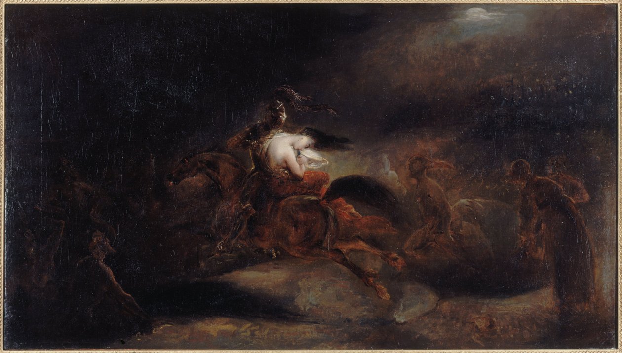 Lénore, les morts vont vite, n. 1830 (öljy kankaalle) tekijältä Ary Scheffer