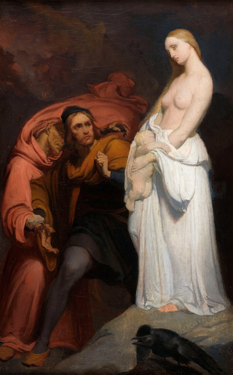 Marguerite pitelee kuollutta lastaan, n. 1846. tekijältä Ary Scheffer