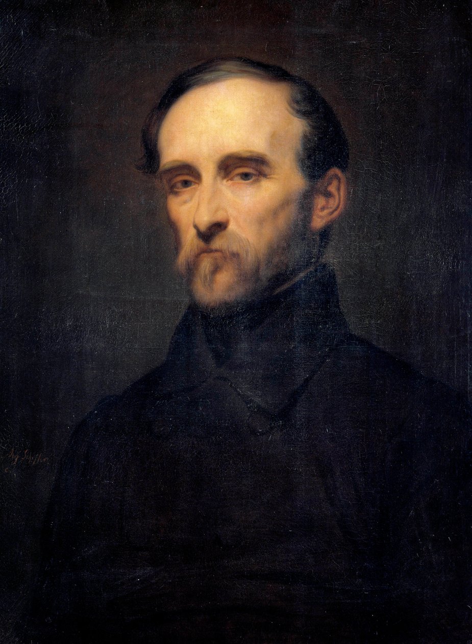 Eugene Cavaignacin (1802-1857) muotokuva Algerian kenraalikuvernööri Ary Schefferin (1795-1858) maalaus 1800-luvulta. Himmeä. 0,76x0,56 m. tekijältä Ary Scheffer