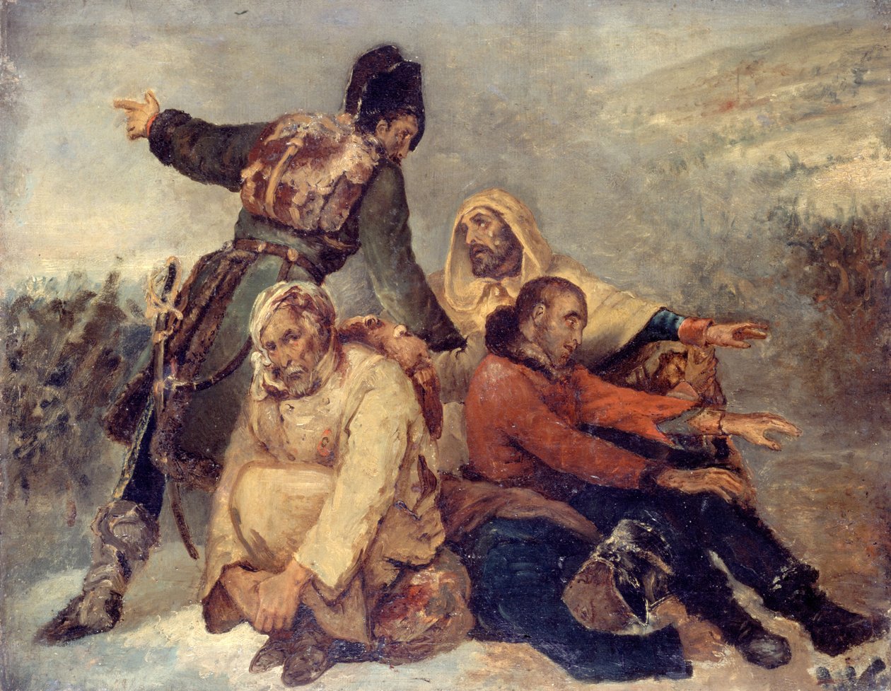 Four Routed Army Soldiers, n. 1826. tekijältä Ary Scheffer