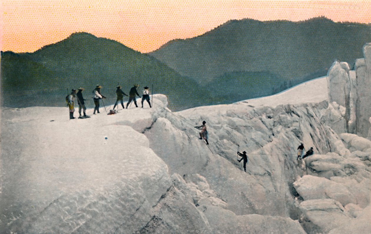 Jäätikön ylittäminen, Mount Rainier, 1916 tekijältä Asahel Curtis