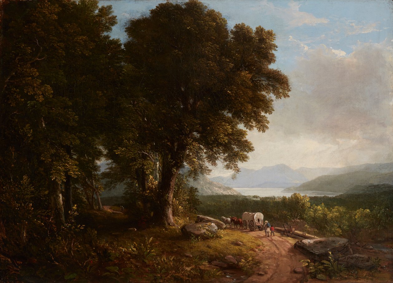 Maisema katetulla vaunulla tekijältä Asher Brown Durand