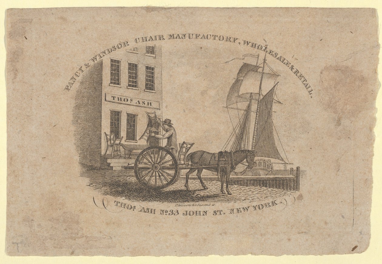 Fancy & Windsor Chair Manufactory, Wholesale & Retail, Thomas Ash, No. 33 John Street, New..., 1817 tekijältä Asher Brown Durand