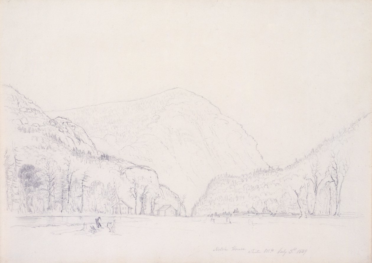 Notch House, White Mountains, New Hampshire, 1839 (grafiitti paperille) tekijältä Asher Brown Durand
